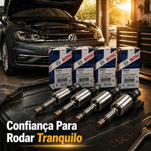 Kit Com 04 Bico Injetor Polo Golf Vírtus Taos 1.4 Tsi Bosch Padrão