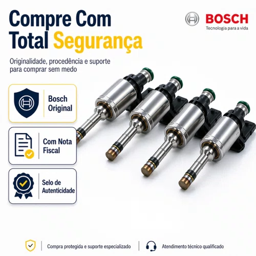 Kit Com 04 Bico Injetor Polo Golf Vírtus Taos 1.4 Tsi Bosch Padrão
