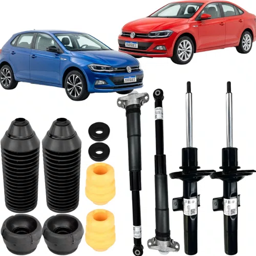 Kit Com 4 Amortecedor E Batente Polo Vírtus Original Cofap