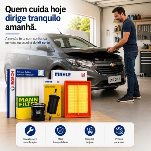 Kit De Filtros Chevrolet Cobalt Onix Prisma Spin 1.0 E 1.4