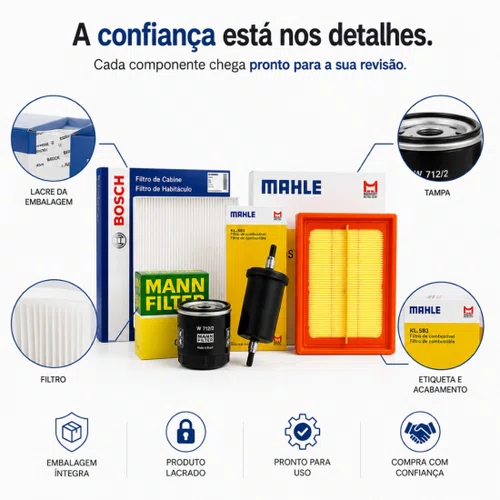 Kit De Filtros Chevrolet Cobalt Onix Prisma Spin 1.0 E 1.4