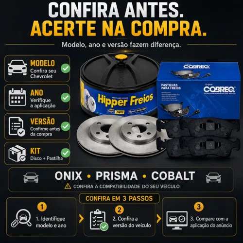 Kit Disco Pastilha Dianteiro Chevrolet Cobalt Onix E Prisma