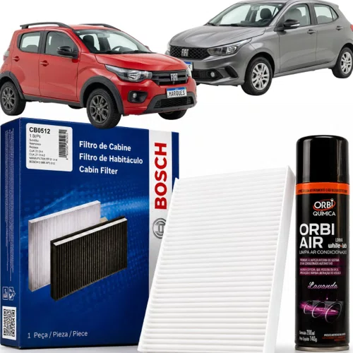 Kit Filtro Ar Condicionado Higienizador Argo Mobi E Strada