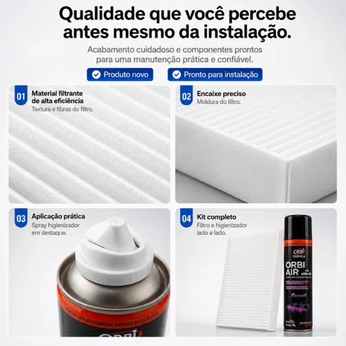 Kit Filtro Ar Condicionado Higienizador Argo Mobi E Strada