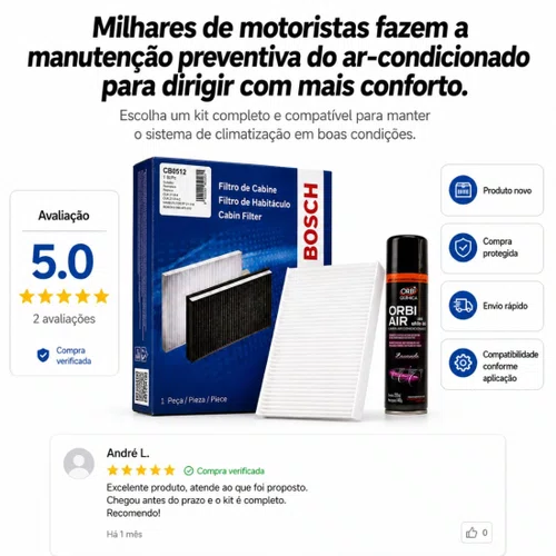 Kit Filtro Ar Condicionado Higienizador Argo Mobi E Strada