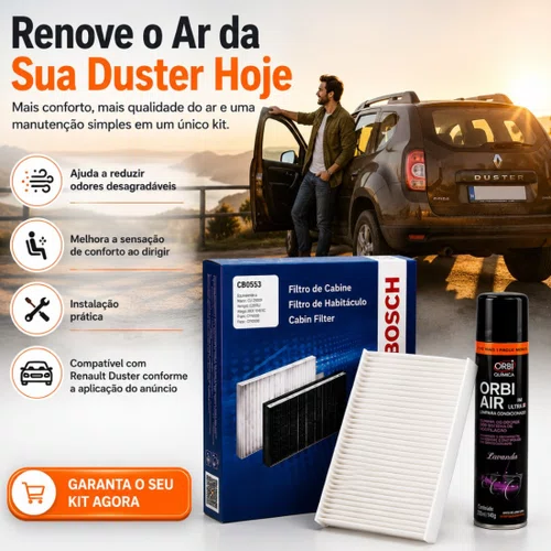 Kit Filtro Ar Condicionado Higienizadorcaptur Duster E Logan