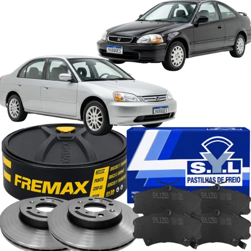 Kit Pastilha E Disco Dianteiro Honda Civic 1997 A 2006