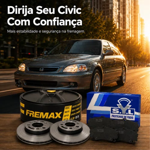 Kit Pastilha E Disco Dianteiro Honda Civic 1997 A 2006