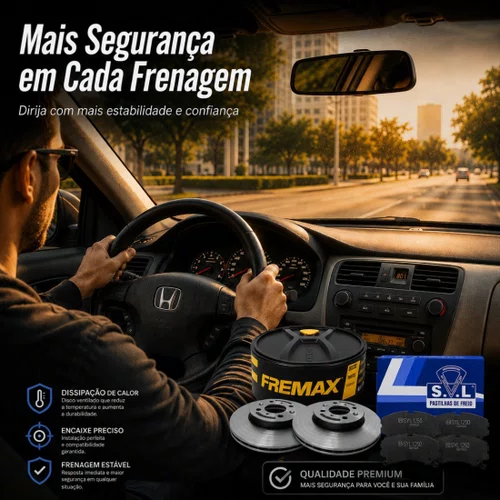 Kit Pastilha E Disco Dianteiro Honda Civic 1997 A 2006