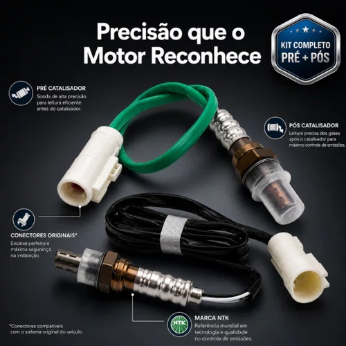 Kit Sonda Lambda Pré E Pós Ntk Para Ford Focus 2010 A 2019