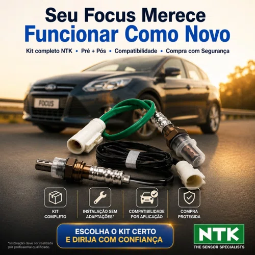 Kit Sonda Lambda Pré E Pós Ntk Para Ford Focus 2010 A 2019