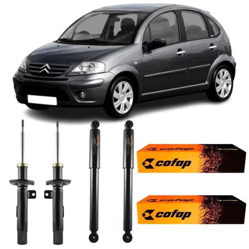 Par Amortecedor Dianteiro Traseiro Cofap Citroen C3 2003 A 2012