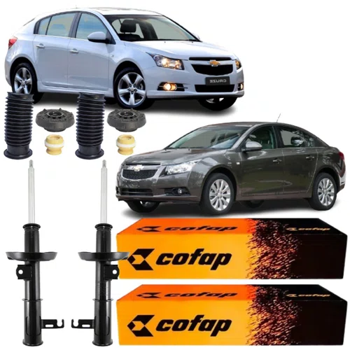 PAR AMORTECEDOR DIANTEIRO COFAP + KIT CRUZE 11/16
