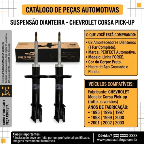 Par Amortecedor Dianteiro Corsa Classic Celta Prisma Perfect