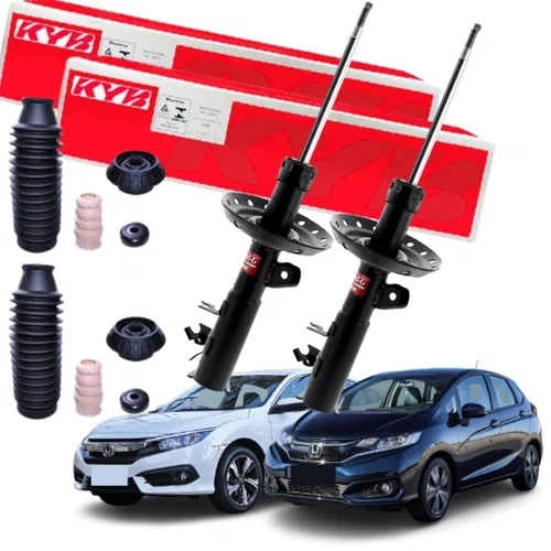 PAR AMORTECEDOR KYB + KIT HONDA FIT 2014 EM DIANTE