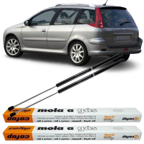 Par Amortecedor Mola Gás Tampa Traseira Peugeot 206 207 Sw