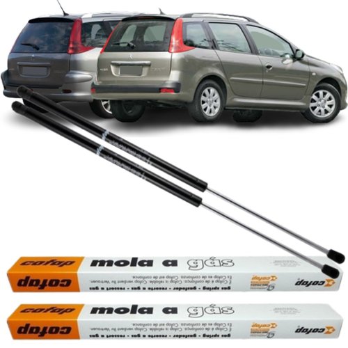 Par Amortecedor Mola Gás Tampa Traseira Peugeot 206 207 Sw