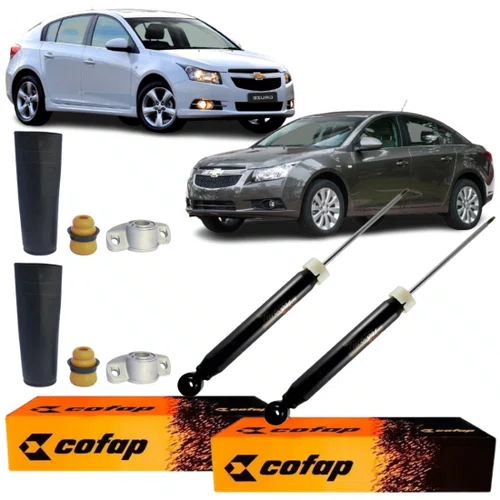 PAR AMORTECEDOR TRASEIRO COFAP + KIT CRUZE 11/16
