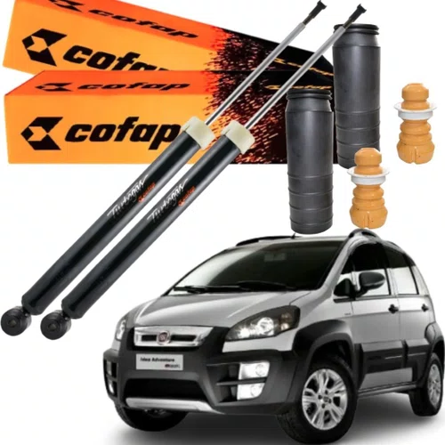 PAR AMORTECEDOR= TRASEIRO COFAP + KIT IDEA ADV 11/17