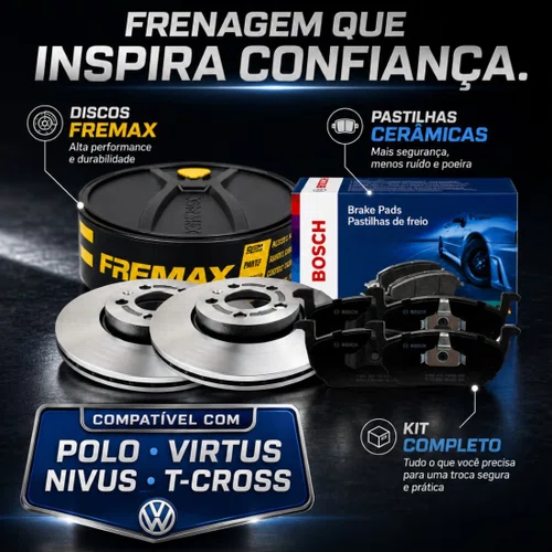 Par De Disco E Pastilha Freio Dianteiro Nivus Virtus 1.0 Tsi