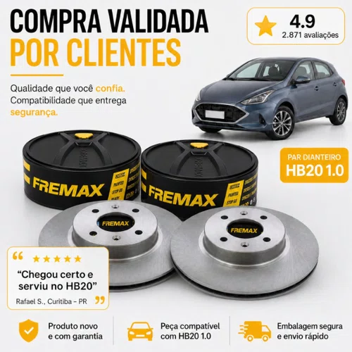 Par Disco De Freio Dianteiro Hb20 1.0 2016 2017 2018 2019