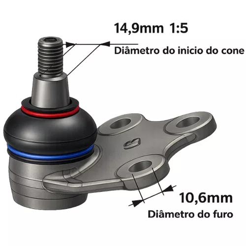 Par Pivô De Suspensão Audi A1 Vw Fox Gol Polo Saveiro Up