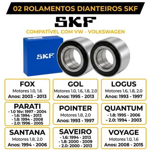 Par Rolamento De Roda Diant. Gol Saveiro G1 G2 G3 G4 G5 Skf