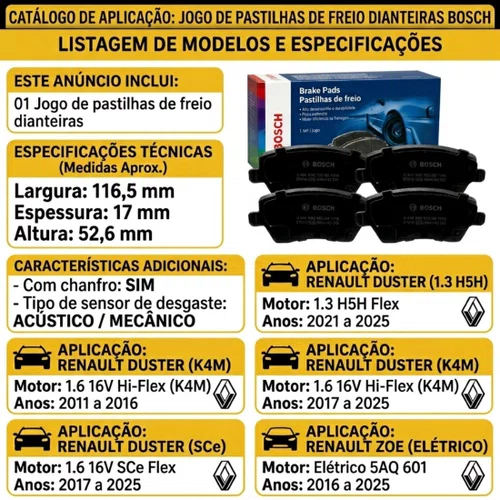 PASTILHA FREIO DIANTEIRO