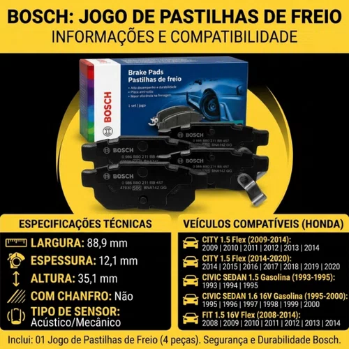 Pastilha Freio Traseira Honda City Fit 2009 2010 2011 2012