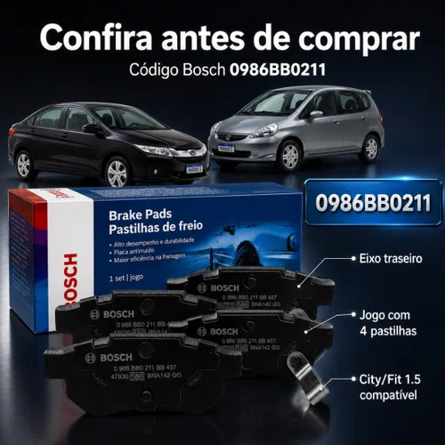 Pastilha Freio Traseira Honda City Fit 2009 2010 2011 2012