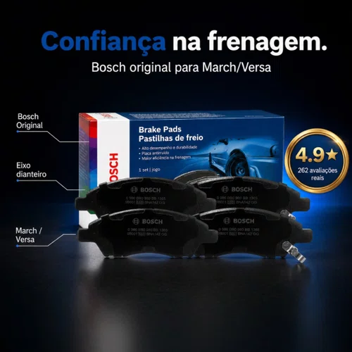 Pastilhas Freio Dianteiro March Versa 2011 A 2019 Bosch Jogo