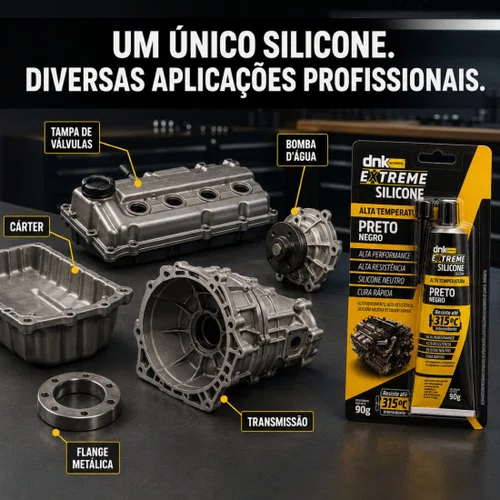 Silicone Preto Alta Temperatura Dnk 315ºc Vedação 90g