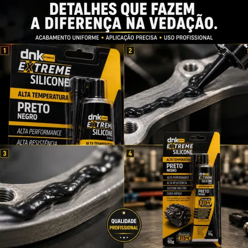 Silicone Preto Alta Temperatura Dnk 315ºc Vedação 90g