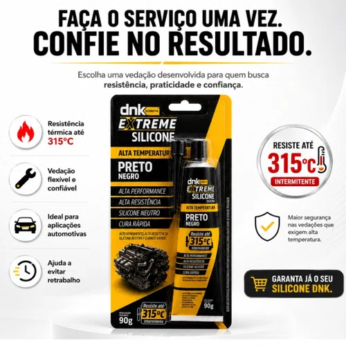 Silicone Preto Alta Temperatura Dnk 315ºc Vedação 90g