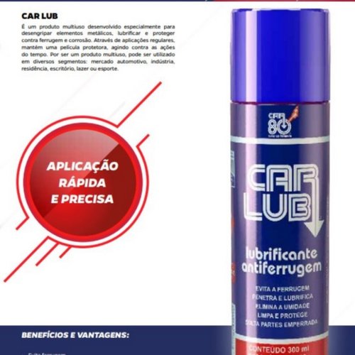 Spray Anti Ferrugem Multiuso Car Lub 300ml Similar Wd40