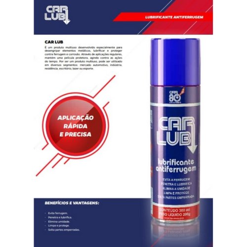 Spray Anti Ferrugem Multiuso Car Lub 300ml Similar Wd40