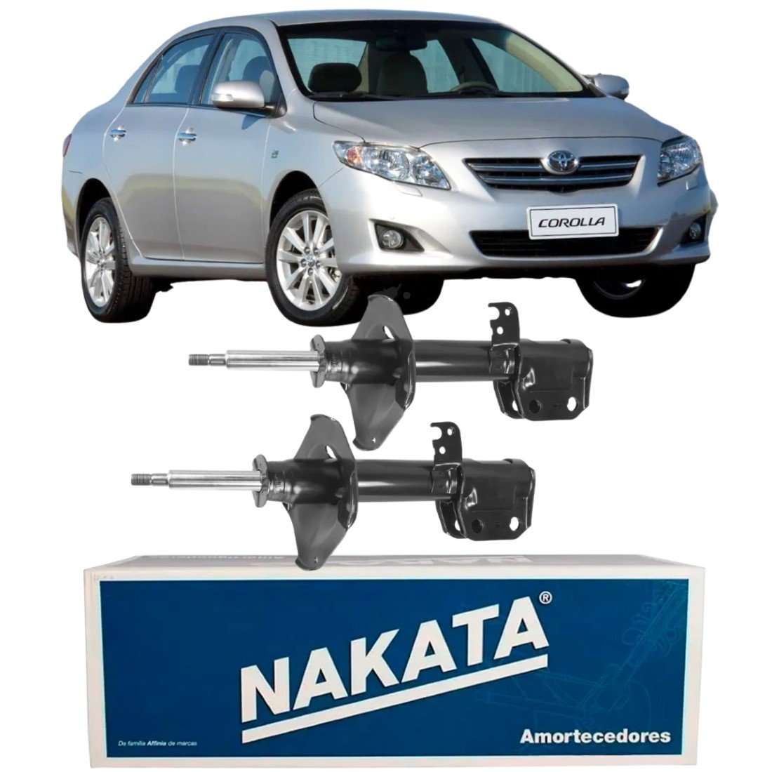 Par Amortecedor Dianteiro Nakata Para Toyota Corolla 09 A 14