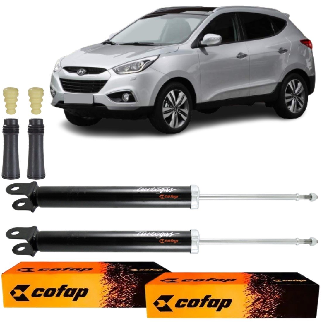 PAR AMORTECEDOR TRASEIRO COFAP + KIT IX35 E SPORTAGE