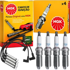Jogo Cabos E Velas Fiesta 1.0 8v Zetec Rocam 1999 A 2012 Ngk Amarelo