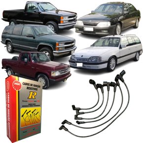 Jogo De Cabo De Vela Ngk Para Chevrolet Omega Silverado C20.