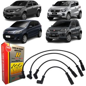 Jogo De Cabo De Vela Ngk Para Fiat Mobi Palio Uno Siena.