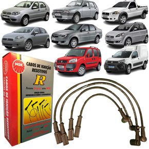 Jogo De Cabo De Vela Ngk Para Fiat Palio Punto Uno Idea.