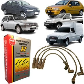 Jogo De Cabo De Vela Ngk Para Fiat Palio Uno Siena Fiorino.
