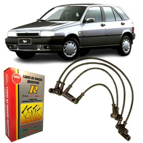 Jogo De Cabo De Vela Ngk Para Fiat Tipo 1.6 1993 A 1997.
