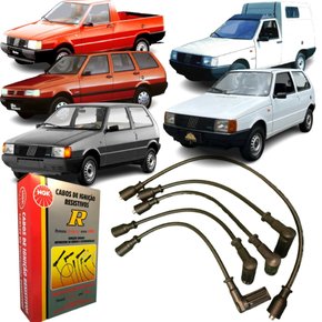 Jogo De Cabo De Vela Ngk Para Fiat Uno Elba Fiorino.