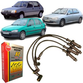 Jogo De Cabo De Vela Ngk Para Peugeot 106 205 306.
