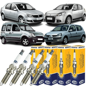 Jogo Vela Ignição Magneti Marelli Renault Clio Kangoo Twingo Logan Sandero 1.0 16v
