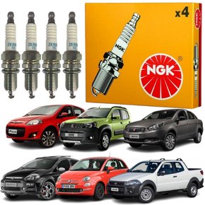 Jogo Vela Ignição original Ngk Fiat 500 Palio Punto Strada Uno motor 1.4 8v Fire Evo