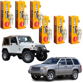 Jogo Vela Ignição original NGK Jeep Cherokee Wrangler Sport 4.0