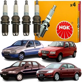 Jogo Vela Ignição original NGK Fiat Palio Uno Siena Palio Weekend 1.0 8v MPI 1996 a 2002